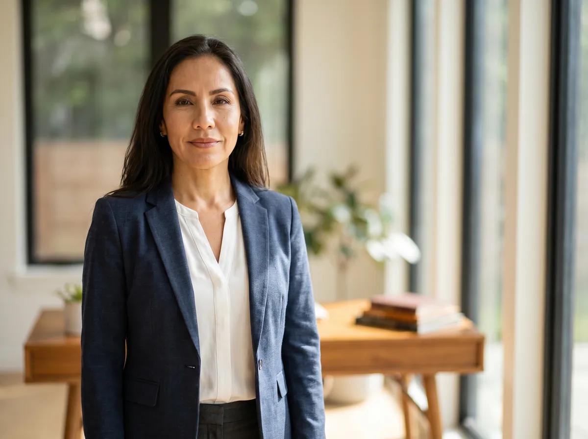 Lucía Fernández, autora de Aún Eres Útil, en su oficina en casa